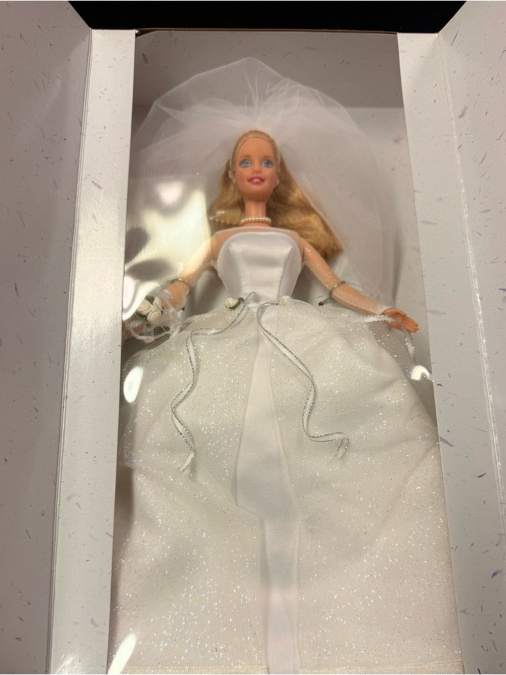 Mattel Barbie Blushing Bride Box in Cream and Blue